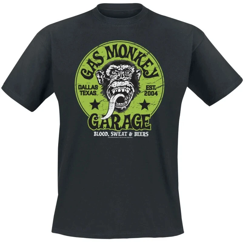 Top Gas Monkey Grafik Baumwoll-T-Shirt Unisex Sommer Kurzarm Mode Marken-T-Shirt Luxus Casual Vintage T-Shirts – Detail 5