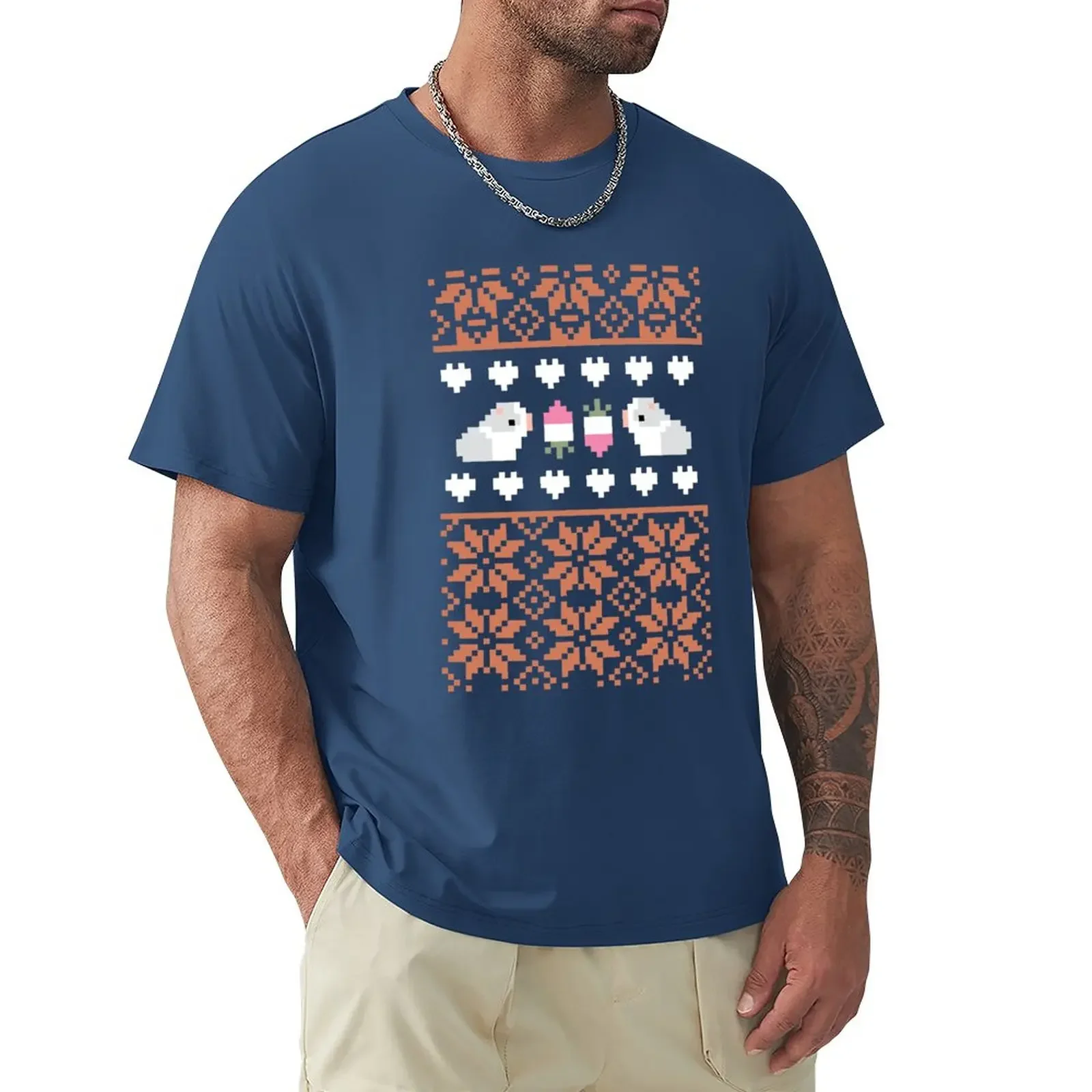 Guinea Pigs Christmas Sweater Pattern T-Shirt animal prinfor boys sports fans Blouse mens vintage t shirts