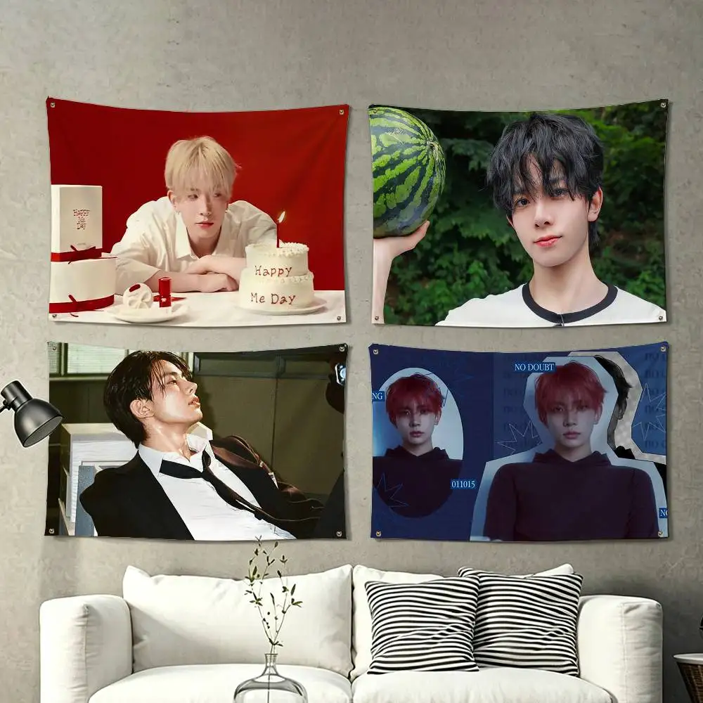 Heeseung L-Lee Vocal King  Flag Suitable For Party Club Outdoor Interior Wall Decoration Banner Fans Gift