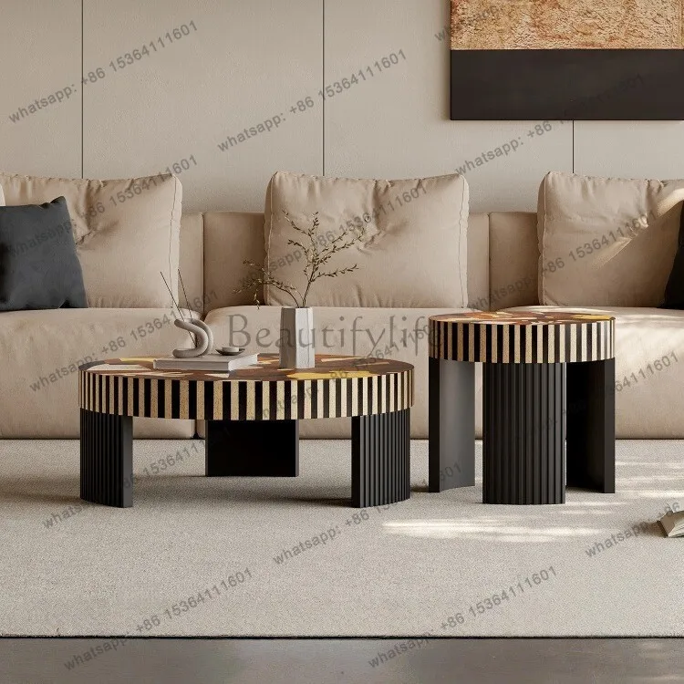 Italian designer coffee table high sense Chinese ancient art coffee table combination