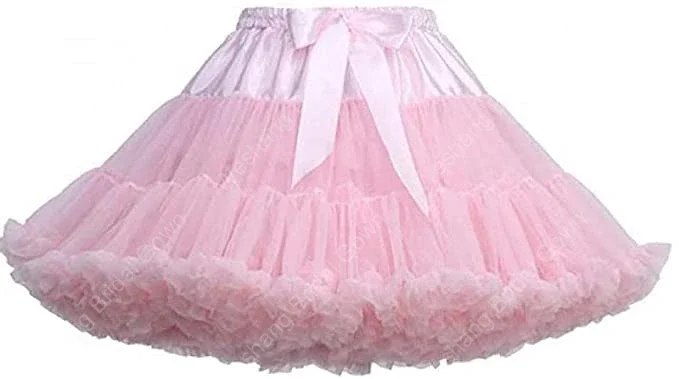 

Women's Tulle Petticoat Tutu Party Multi-Layer Puffy Cosplay Skirt Tutu Ball Gown Fluffy Skirt Petticoat Pink