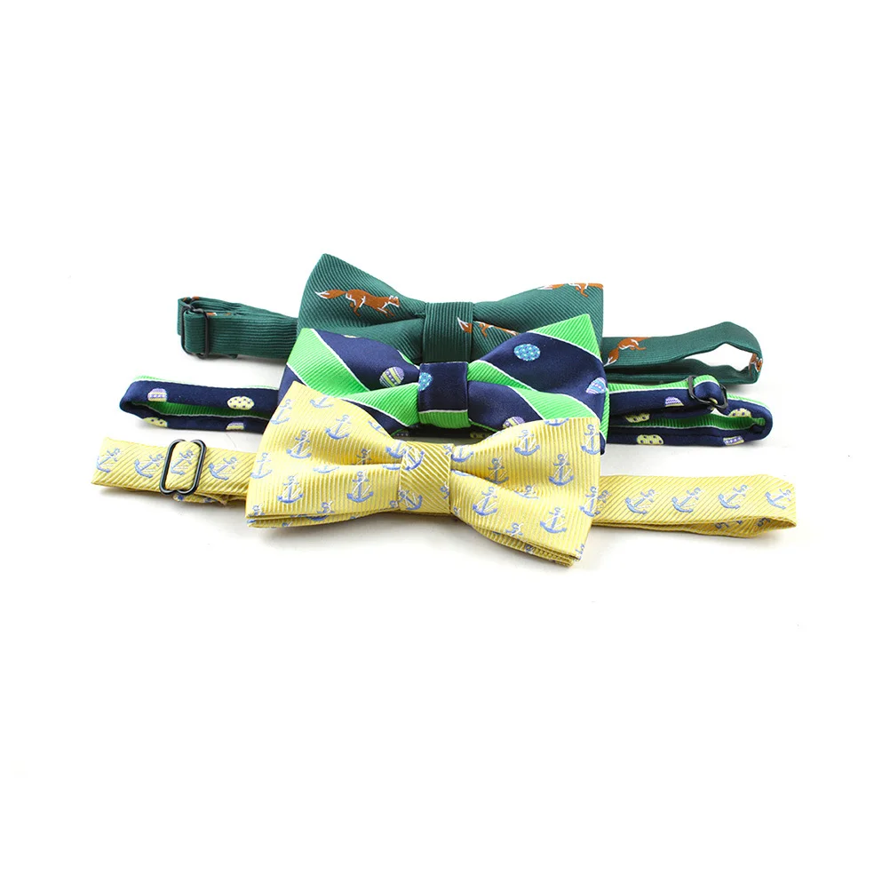 Gravata borboleta pré-amarrada ajustável infantil, gravata borboleta estampada de poliéster para crianças, homens, meninos, crianças, adolescentes, perfeita para casamentos