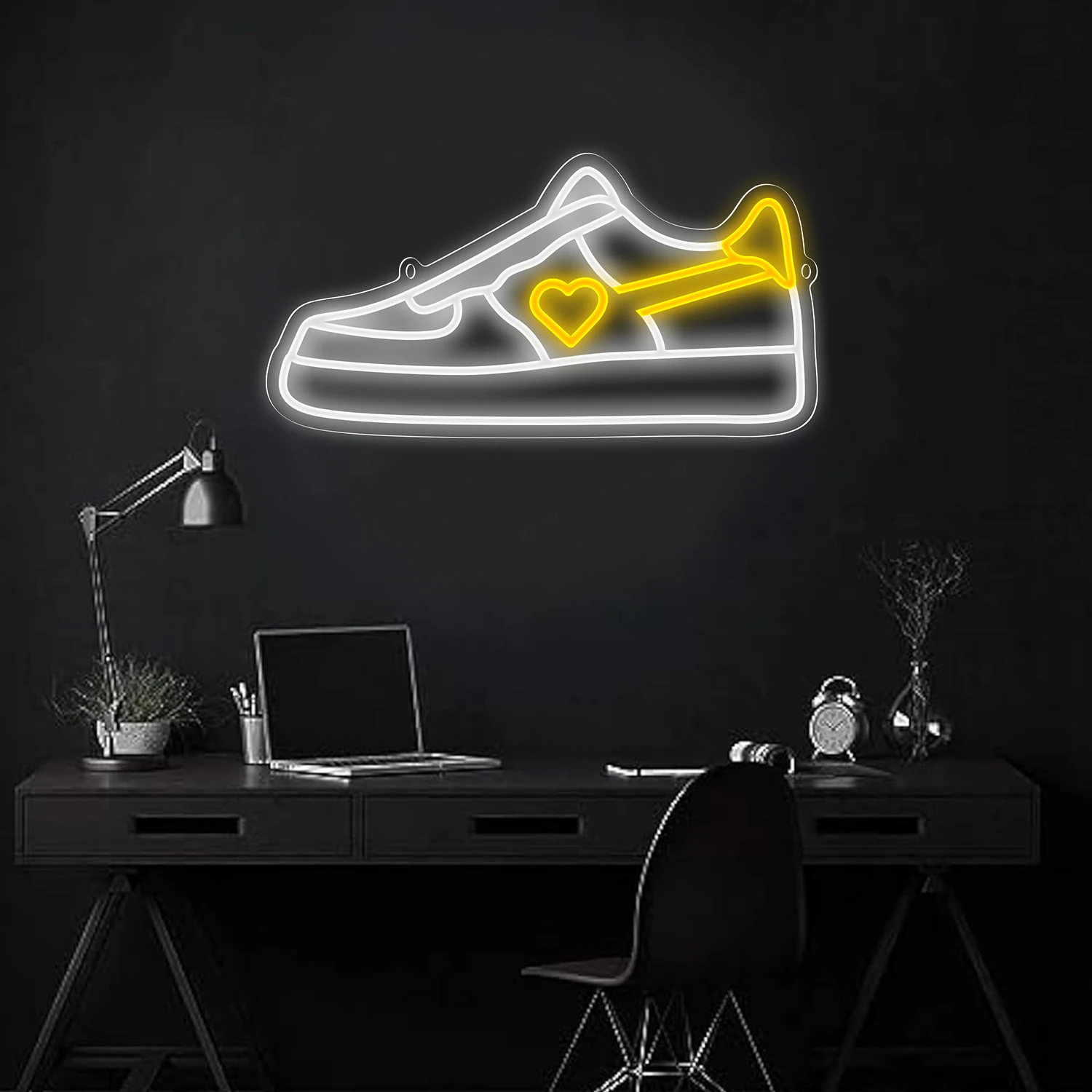 Insegne al neon per scarpe, insegne al neon a LED, interruttore dimmer con alimentatore USB, decorazioni da parete per bar ristorante da soggiorno,