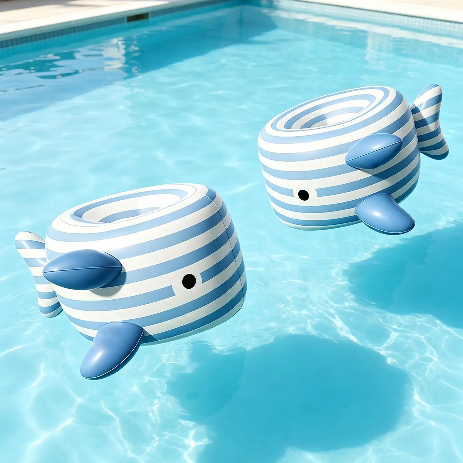 Kids Arm Floats 2 Pieces Fish Shape Leak-Proof Inflatable Sleeves Pool Arm Band For Kids Water Class Learning Training Beach