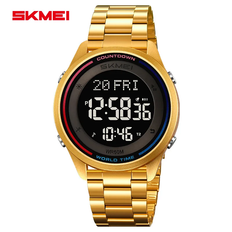 SkmeiFashion ساعة إلكترونية جديدة ساعة الطالب مضيئة مقاوم للماء متعددة الوظائف ضوء النهار توفير الوقت ساعة إلكترونية