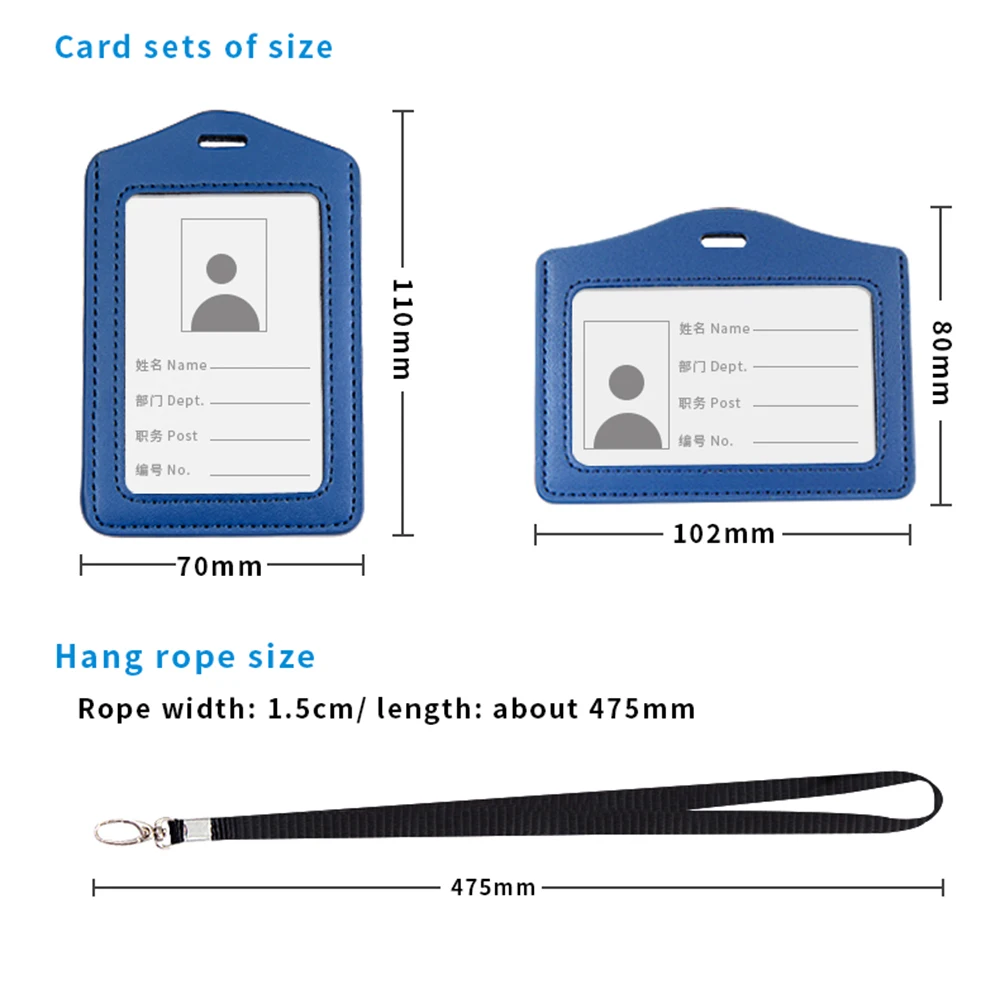 Business Work Certificate Identity Access Card Holder With Neck Lanyard Credit Card Holder Badge Card Case Name ID Card Cover