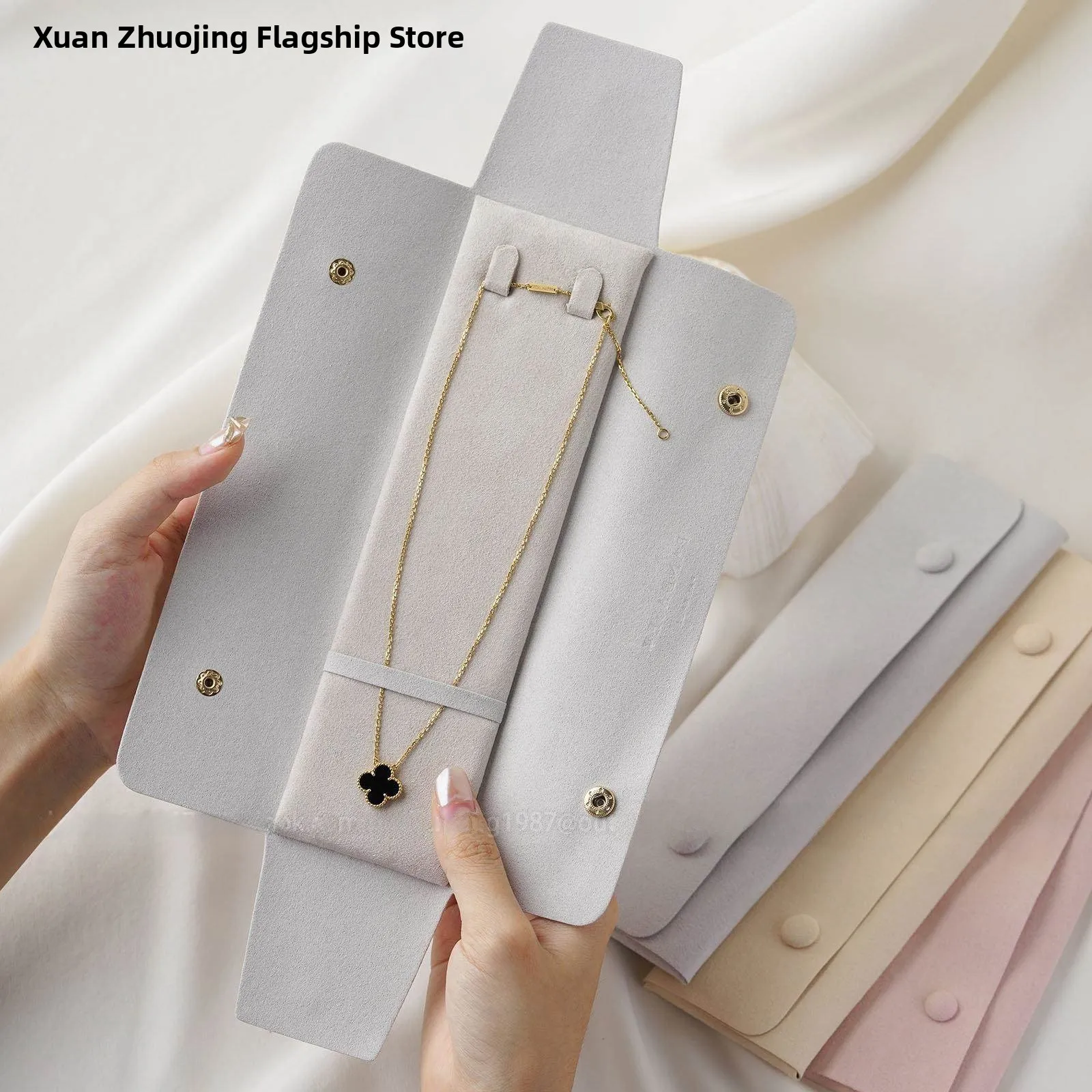 New Jewelry Storage Bag Ring Earring Necklace Anti-Loss Anti-Scratch Jewelry Bag Gemstone Clasp Bag Drawer Style Jewelry Box