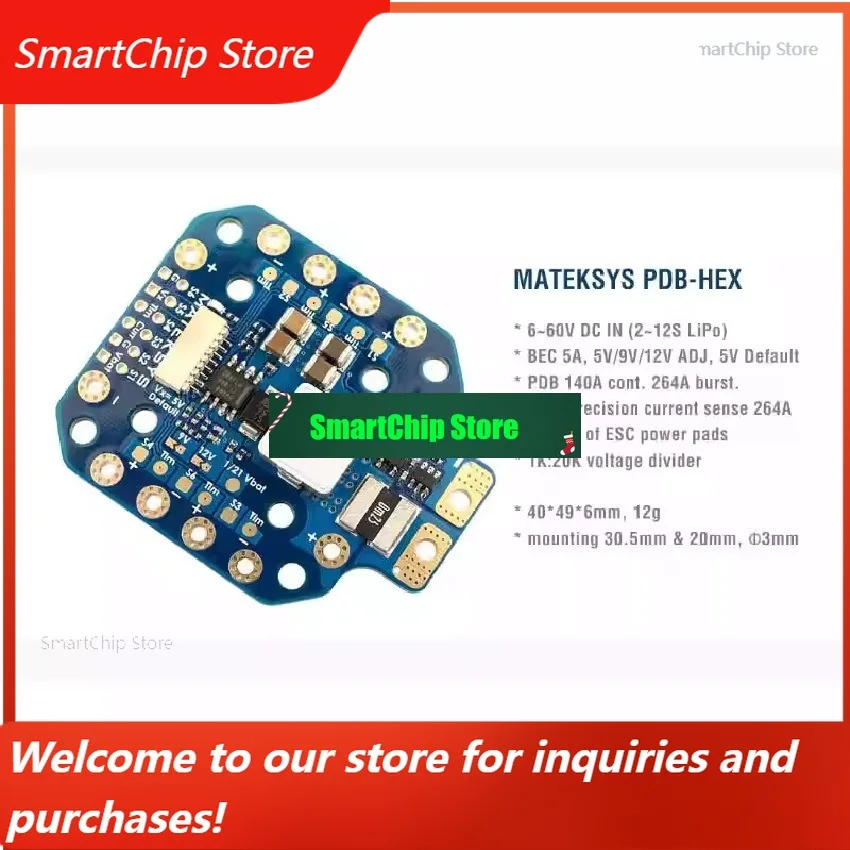 

StorePDB HEX 12S Power Distribution Board For FPV Drone With 5V 12V Output Matek RC Quadcopter Aircraft ModelDrone Parts