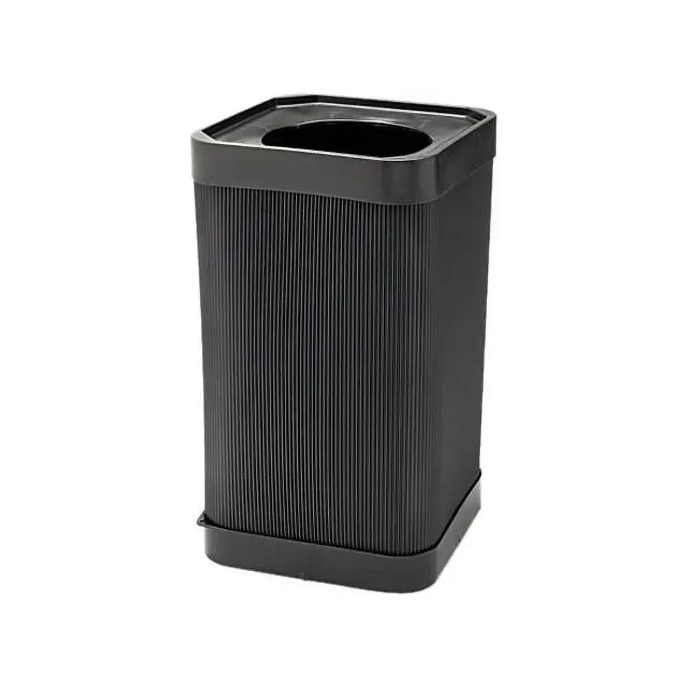 Black Outdoor Waste Container 38 Gallon Security Connectors Durable Plastic Easy Assembly