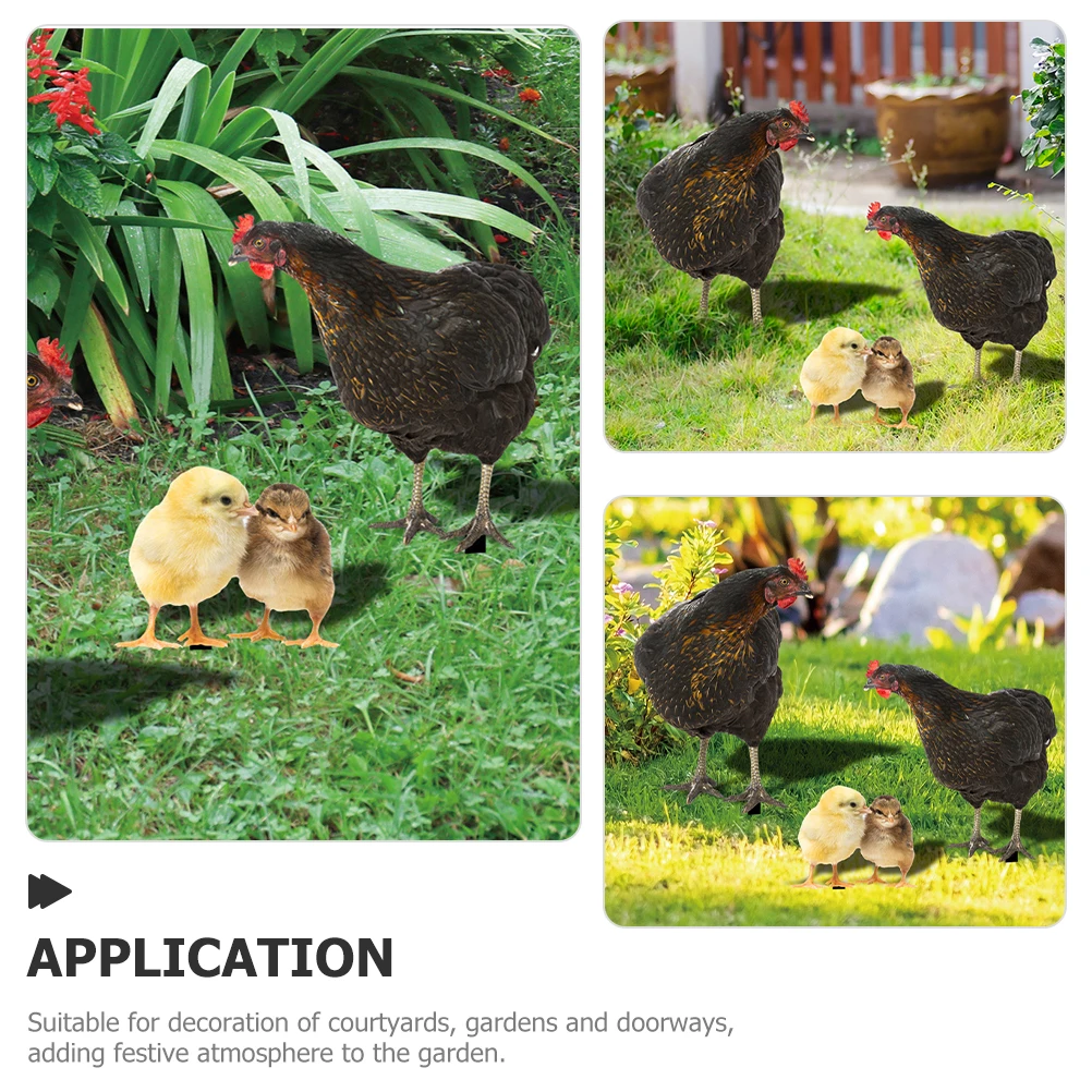 

Garden Decorative Inserts Realistic Chicken Rooster naments Compact Lightweight Yard Stake Festive Atmosphere Lawn Animal