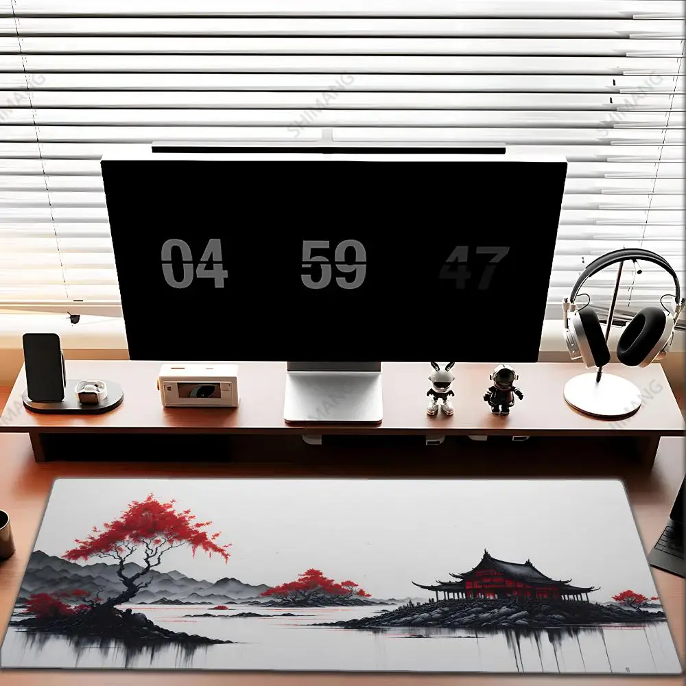 Chinese Ink Painting Mouse Pad Gamer Mousepads Big Gaming Mousepad XXL Mouse Mat Large Keyboard Mat Desk Pad For Computer Laptop