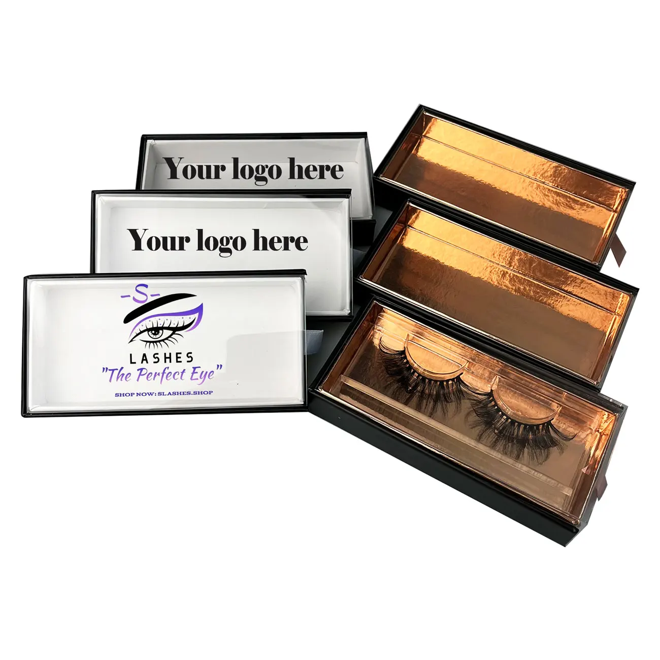 Wholesale New 25MM Mink Eyelash Packing Box  Lash Boxes Case With Tray  Flip Magnetic Box Print Logo Empty Eyelashes Box Package