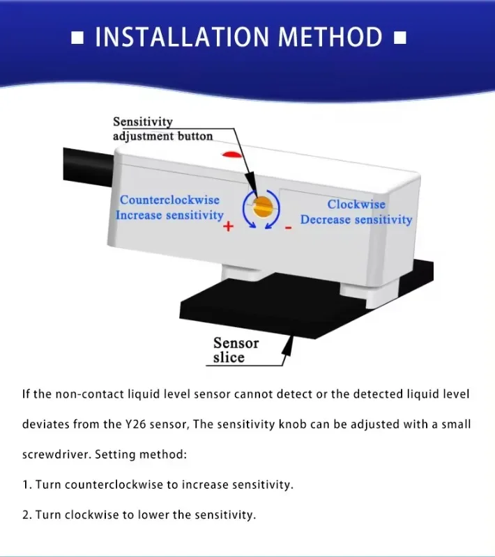 XKC-Y26 Easy-Installed Mini Sized Adjustable Sensitivity Water Leak Monitoring Water Level Detection Sensor for Non-metal Pumps