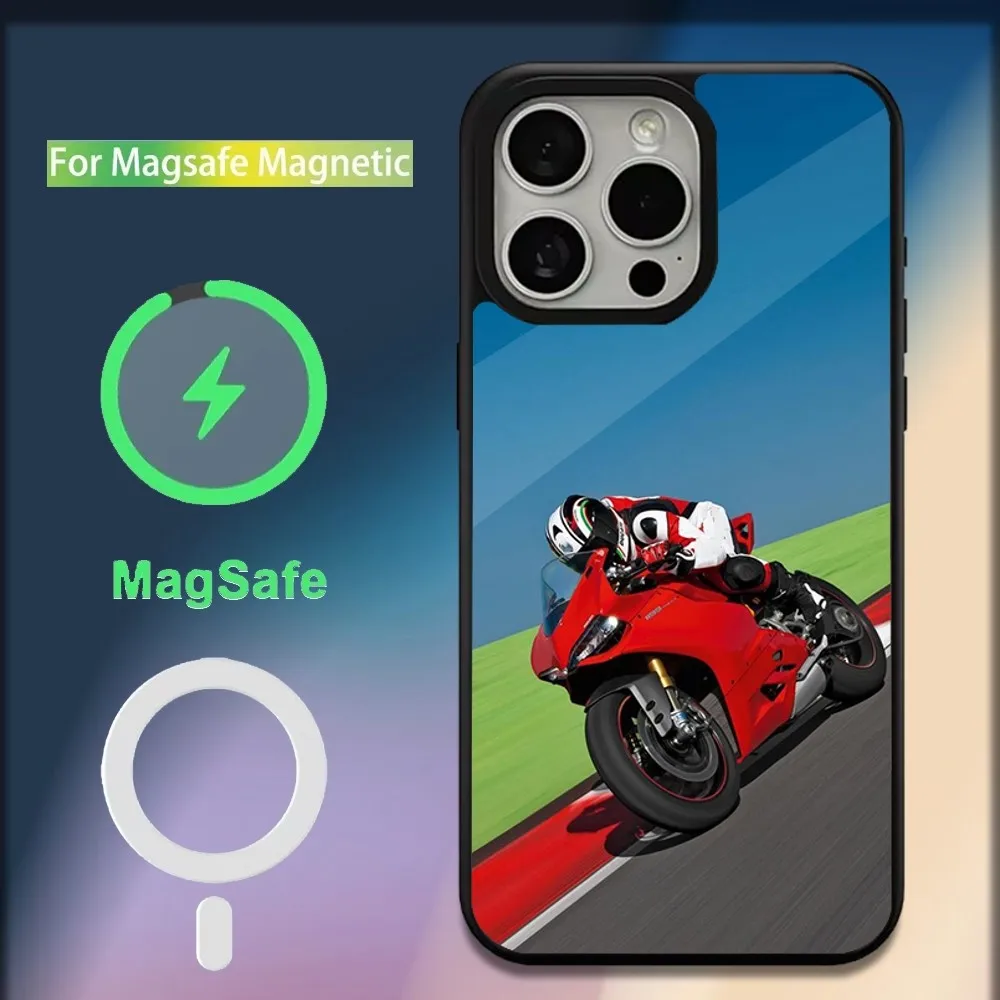 Motorcycle D-Ducaties Bike Phone Case For iPhone 16,15,14,13,12,11,Plus,Pro,Max,Mini Magsafe Magnetic Wireless Charging