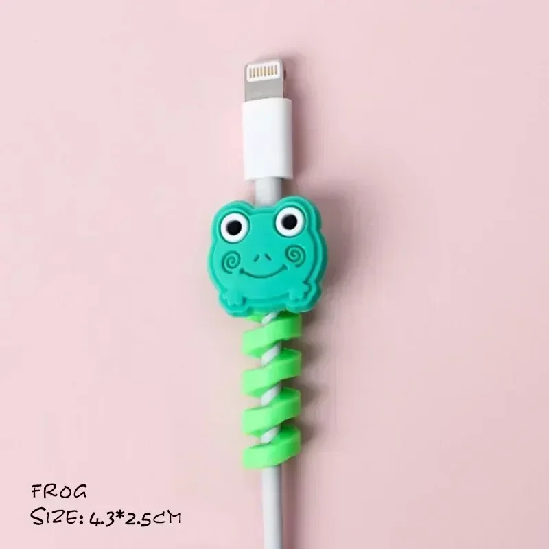4pcs Cute Bite-Style Cartoon Animal Cable Protectors – Mini Cord Covers for Charging Cable Protection (Wire Winders)