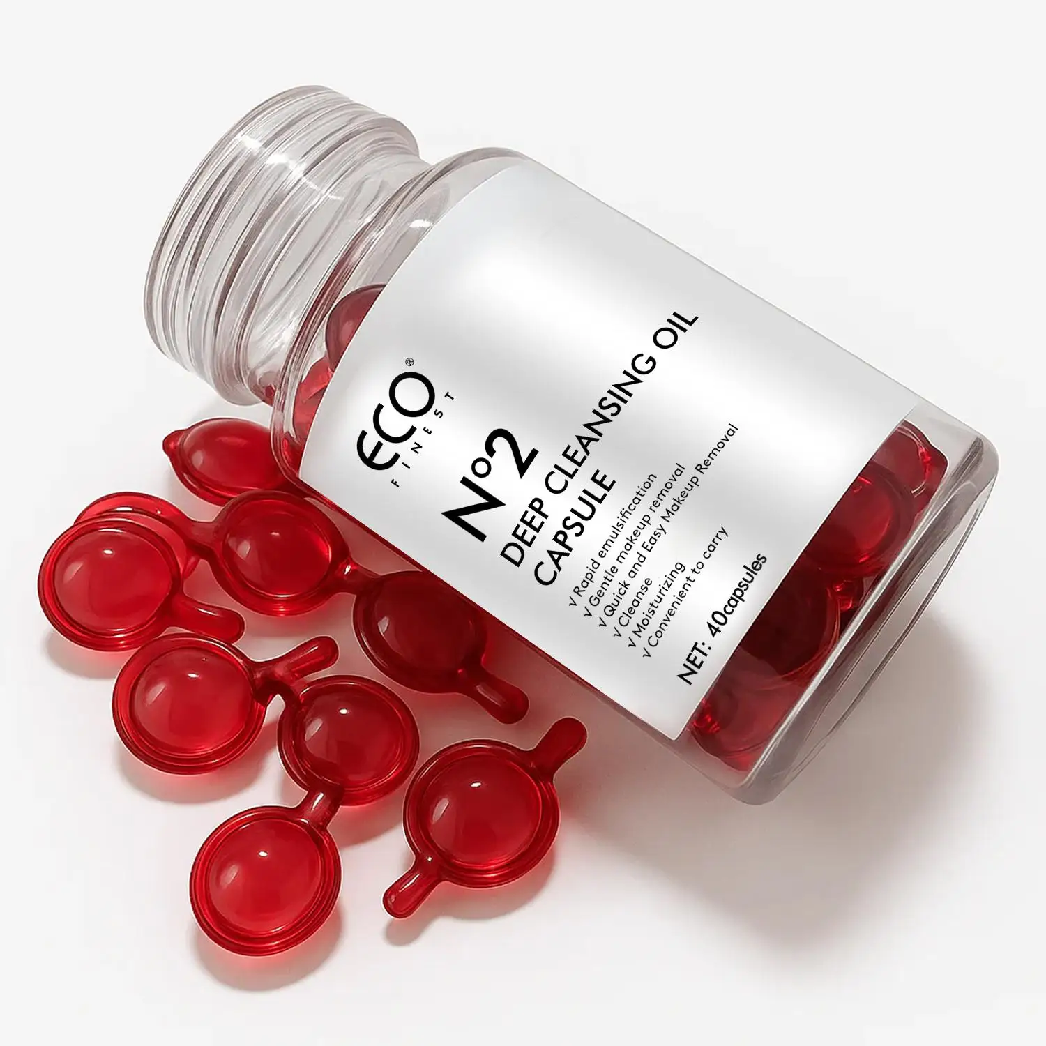 ECO Meilleur N ° 2 capsules d'huile nettoyant en profondeur (40 pièces) - Démaquillant doux, hydratant