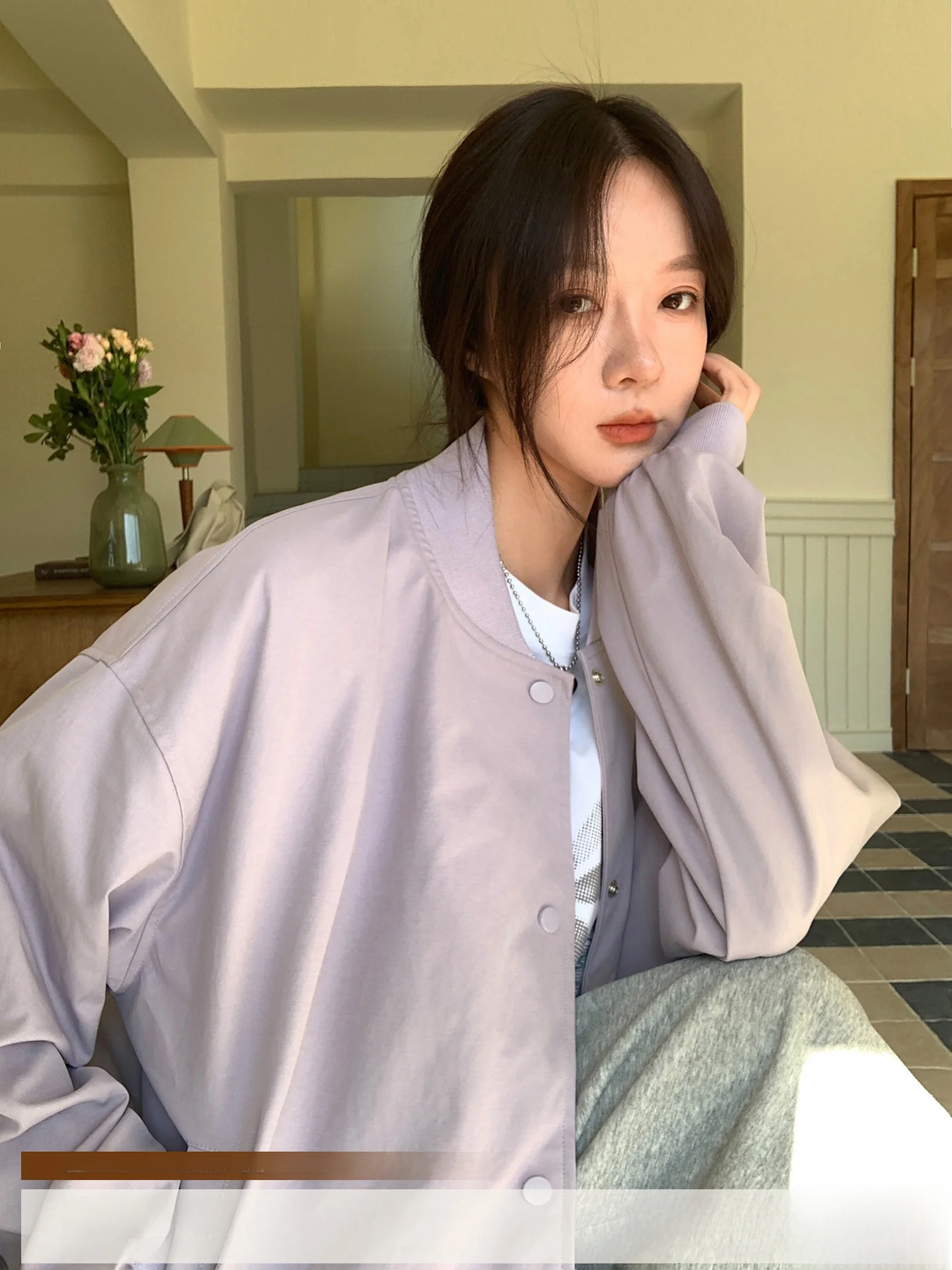 

Свободная куртка-пилот для женщин, повседневная весенняя новинка, рабочая одежда, свободная бейсбольная куртка из полиэстера с длинными рукавами