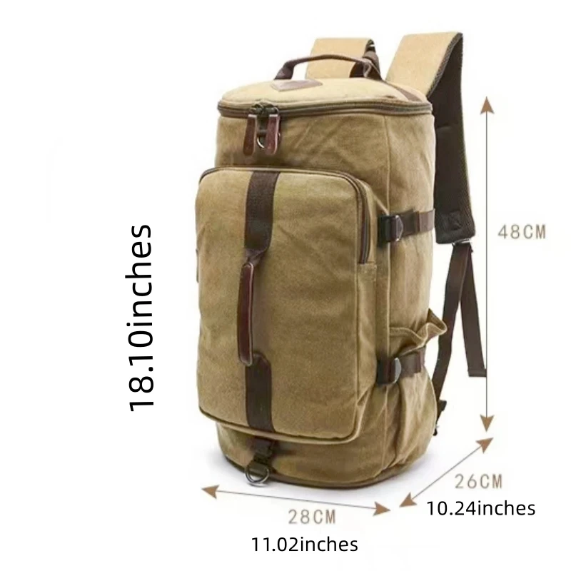 Large Capacity Canvas Bags for Men Outdoor Travel Backpack Converted Crossbody Bag Student Hiking Bags