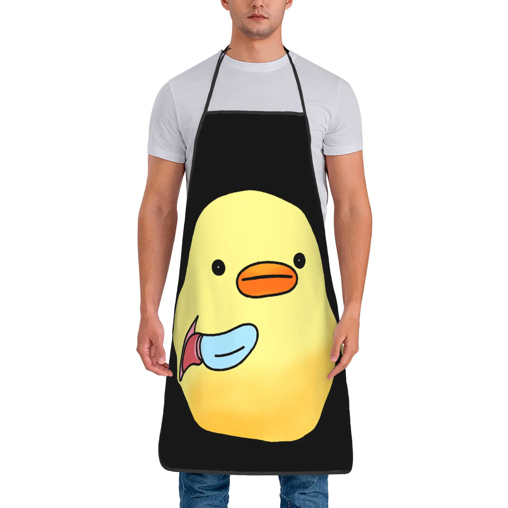 

Teddy Bear Playing Badminton Print Apron Barber Work Kitchen Accessories Household Custom Aprons without Pocket