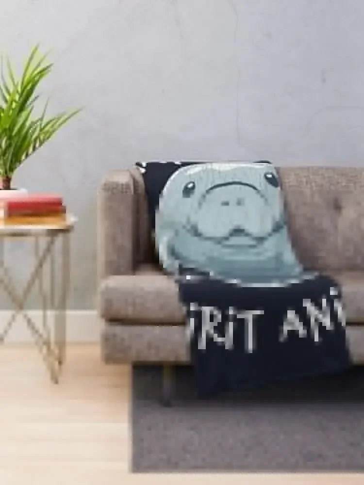 Manatees Are My Spirit Animal - Cute Manatee Throw Blanket Softest Thermals For Travel Blankets