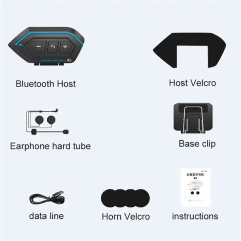 2 Riders Motorcycle Helmet Bluetooth Headset Intercom  1500mAH Battery Full Duplex Interphone Waterproof GPS Communicator 24hour