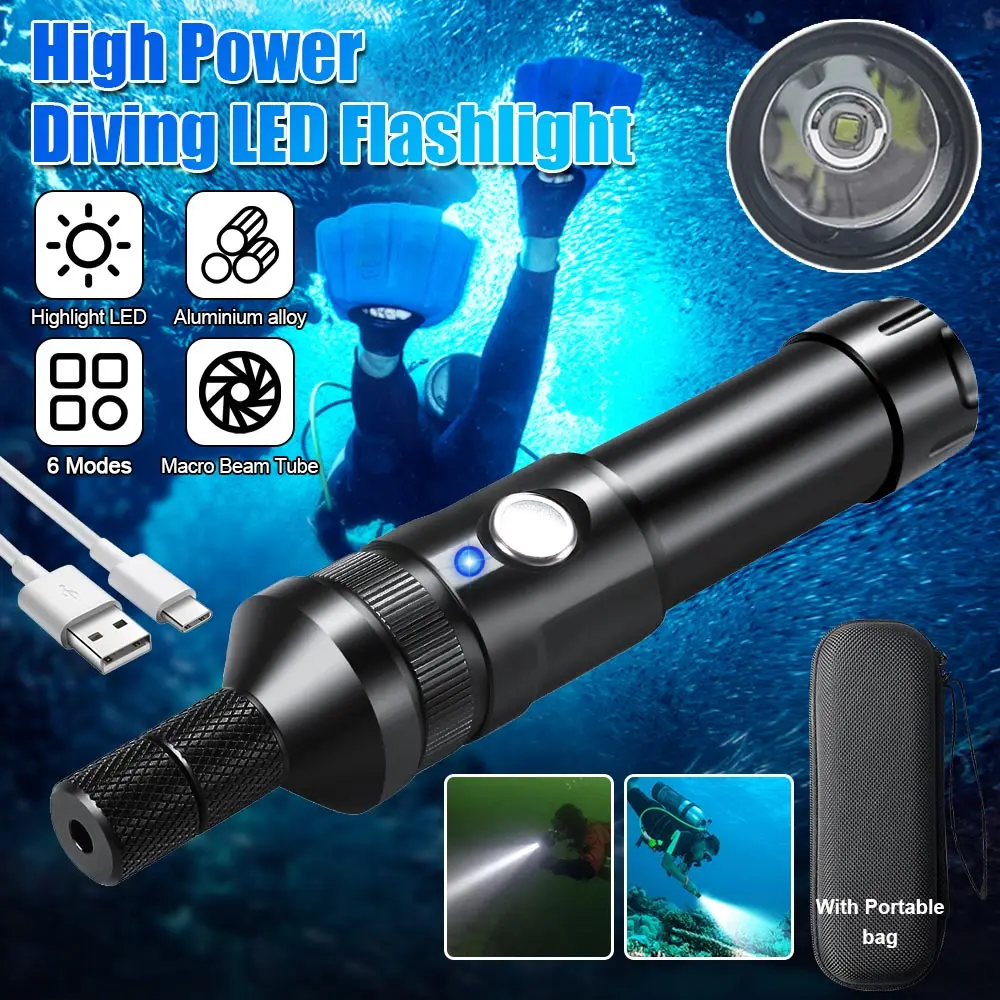 T21 diving macro beam tube photography fill light diving flashlight Waterproof Torch For Photography Video Fill Light