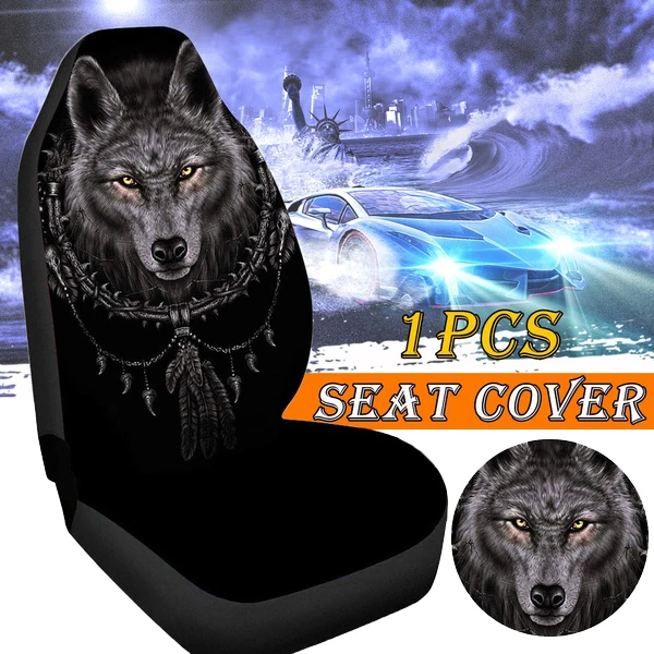 1Pcs Car Universal 3D Wolf Printed Car Seat Cover Seat Cushion Protector Cover for Car SUV