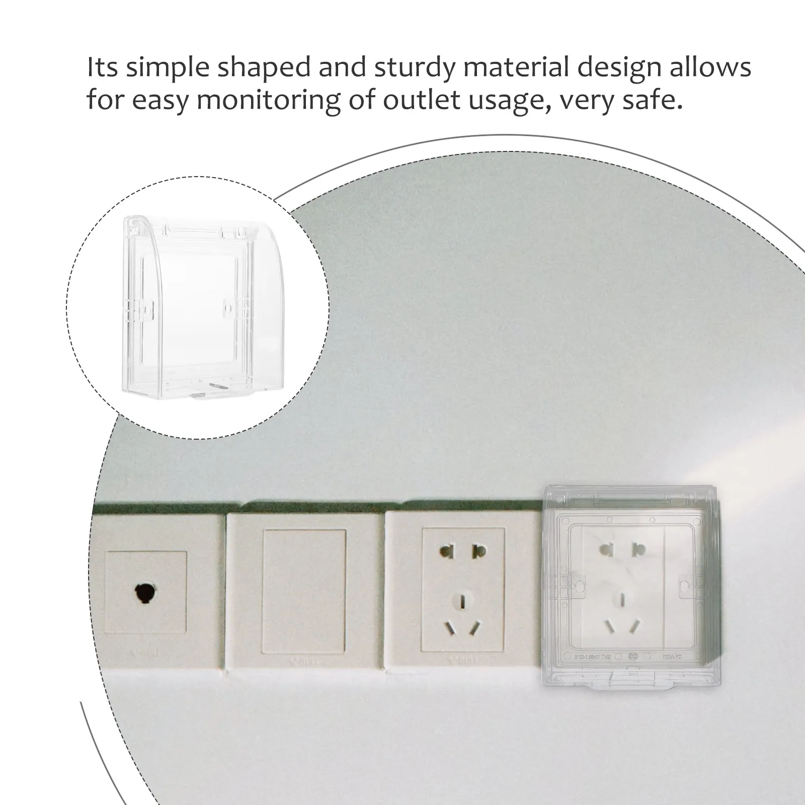 

2pcs Babyproof Outlet Covers Electrical Plugs Child Safety Socket Protector Transparent Durable Plastic Easy Installation