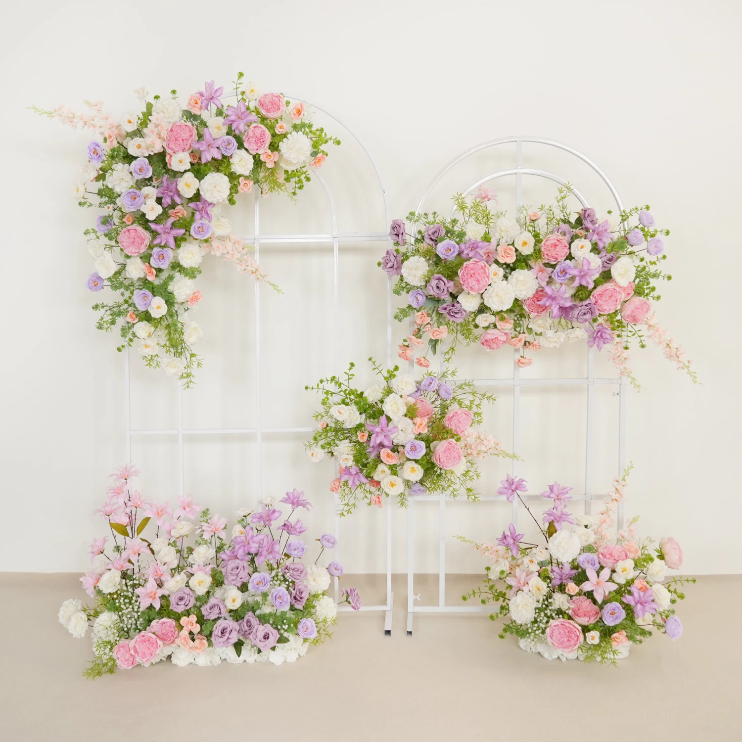 

Uflower Luxury Rose Artificial Flower Row Wedding Party Backdrop Arch Arrangement Floor Hanging Flower Floral Ball Decor