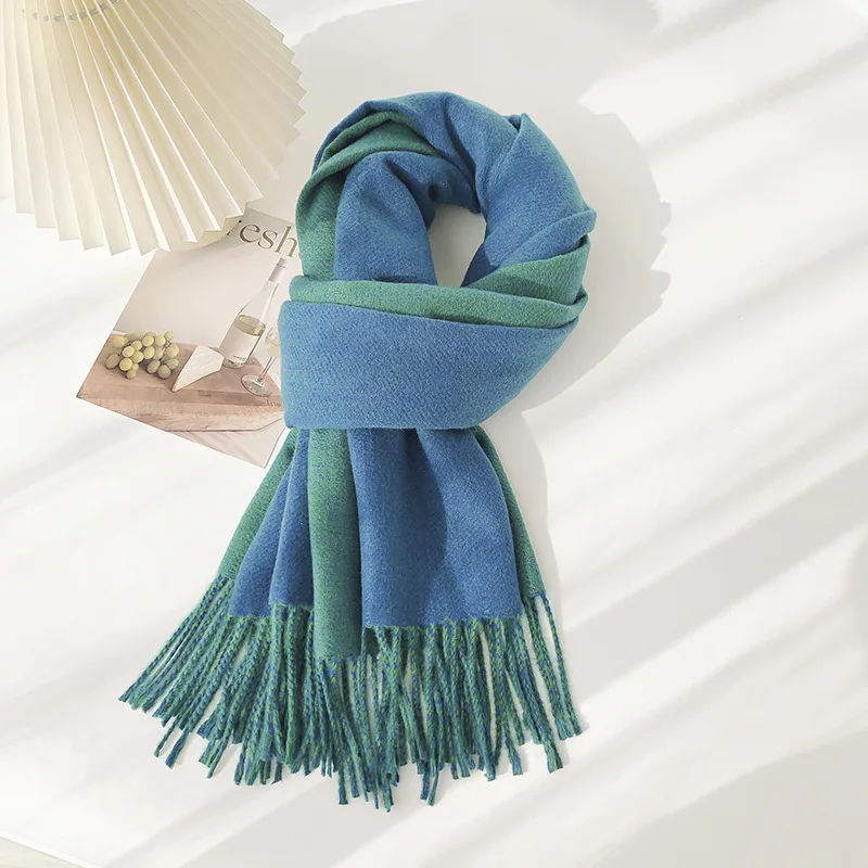 Solid Color.imitation Cashmere Scarf Gentle Tassel Elegant Autumn Winter Sweet Fashion Student Warm Scarf Shawl Scarves 66*180cm