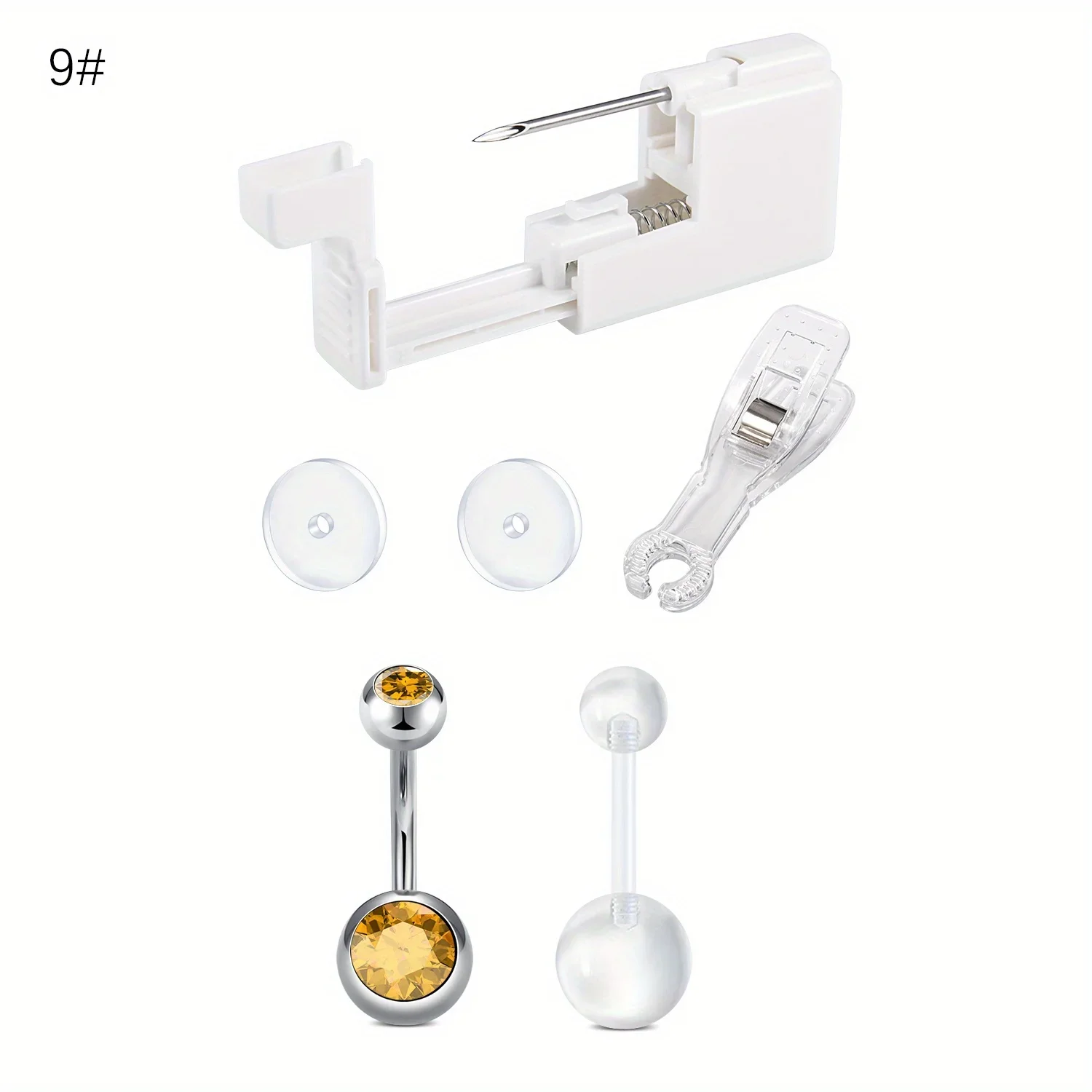 6 Stück 14G Bauchnabelring Piercing Kit, Bauchring Piercing Gun Kit Bauchnabel Piercing Gun Nabel Piercing Kit 10mm – Detail 11