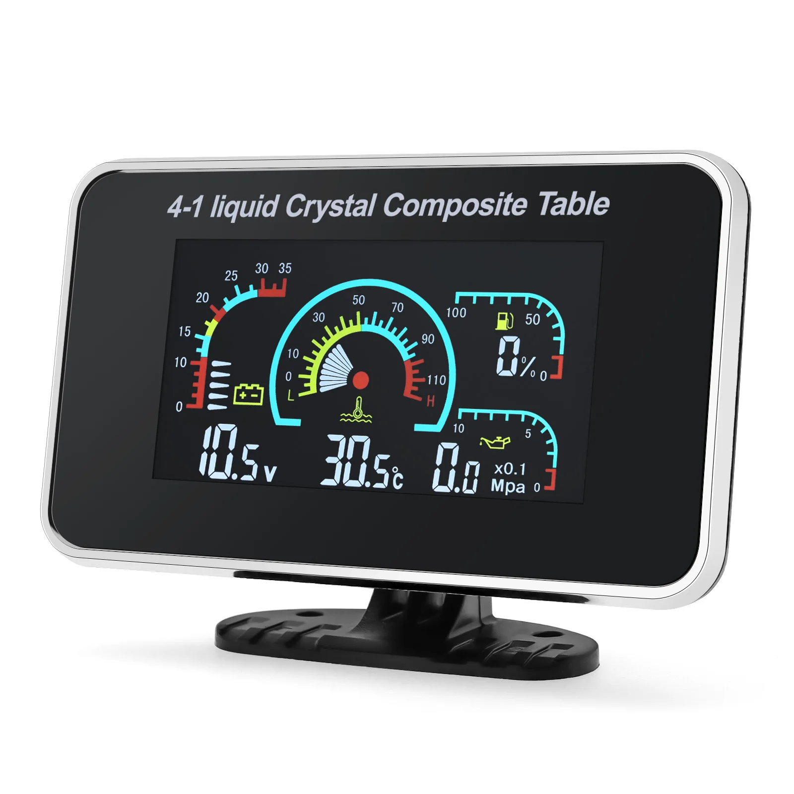 Instrument Panel 4in1 Universal LCD Car Digital ALARM Gauge Voltmeter Oil Pressure Fuel Water Temp 12V for voltimetro coche volt