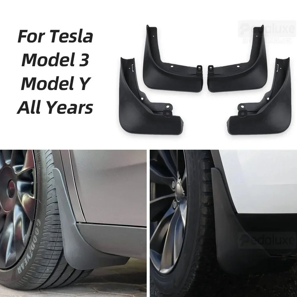 4PCS for Tesla Model Y 2020-2023 Splash Guard Mud Flaps Mudflpas Guards Front & Rear Comes with screws