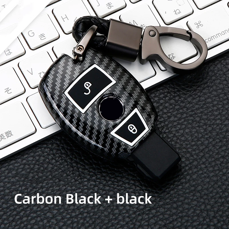 Carbon fiber Plastic Car Key Case Cover For Mercedes Benz A B C E G Class C200 C300 E350 W205 E260L GLK A45 AMG BGA Accessories