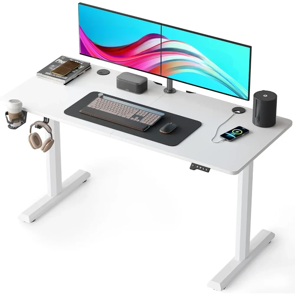 

55"x24" Standing Desk, Electric Stand up Height Adjustable Home Office Table, Sit Stand Desk with Splice Board