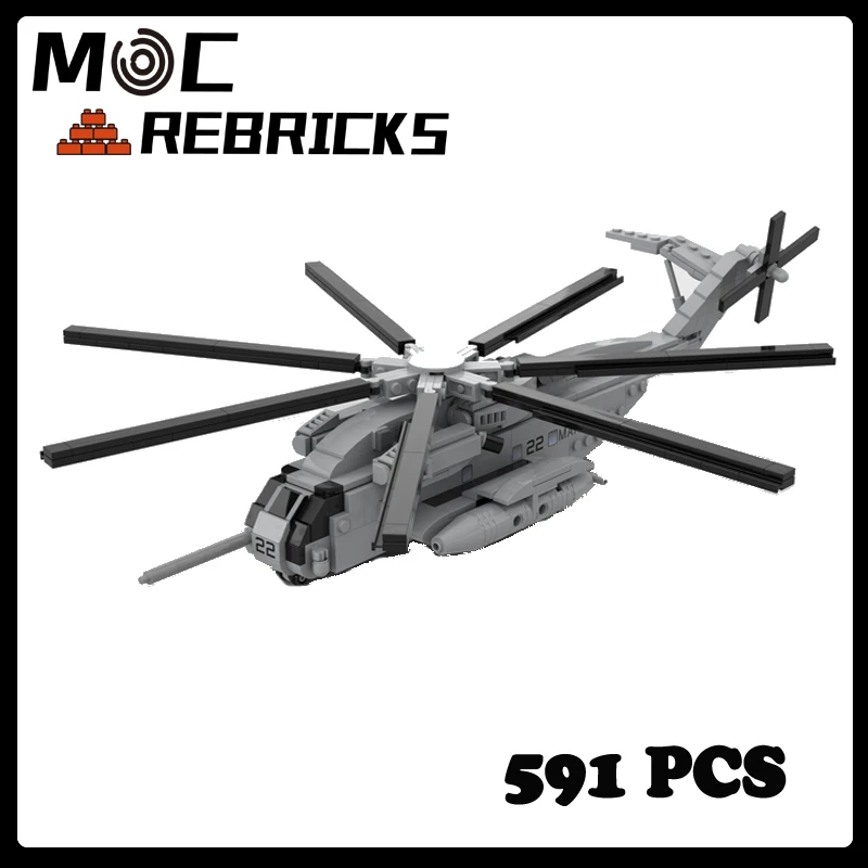 

MOC Military Series 1:72 Scale CH-53E Super Stallion Fighter Model DIY Assembling Bricks Building Blocks Boys Toys Kids Gifts