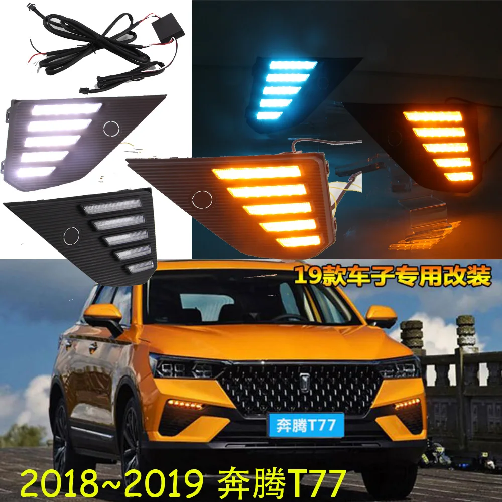 1set Bumper Headlight For Besturn T77 Daytime Light 2018~2020y Car Accessories LED DRL Headlamp For T77 Besturn Fog Light