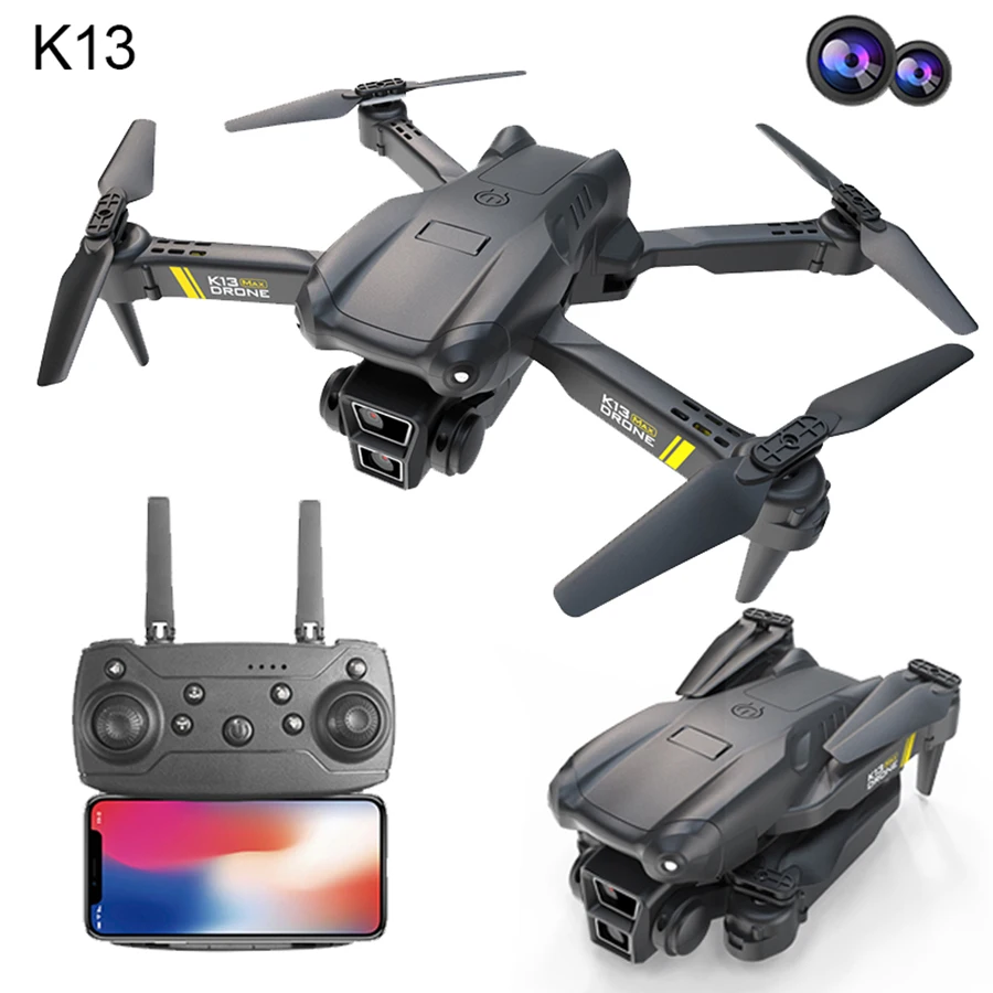 K13Max Drone Profesional Dual 8K Camera  WIFI Obstacle Avoidance Aerial Photography Optical flow Foldable Quadcopter RC