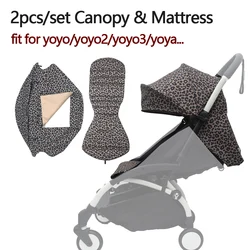 Baby Stroller Accessories 175° 2Pcs/Set Hood &Mattress For YOYO2 Sunshade&Seat Cushion Yoyo YOYA Accessories 1:1Material Quality