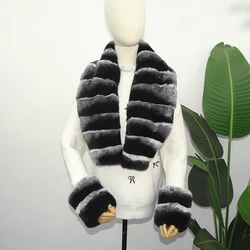 Tailored fur cuffs Tailored fur collar  Totoro color Rex rabbit fur grass Woolen collar Cuff cuffs Coat with fur collar