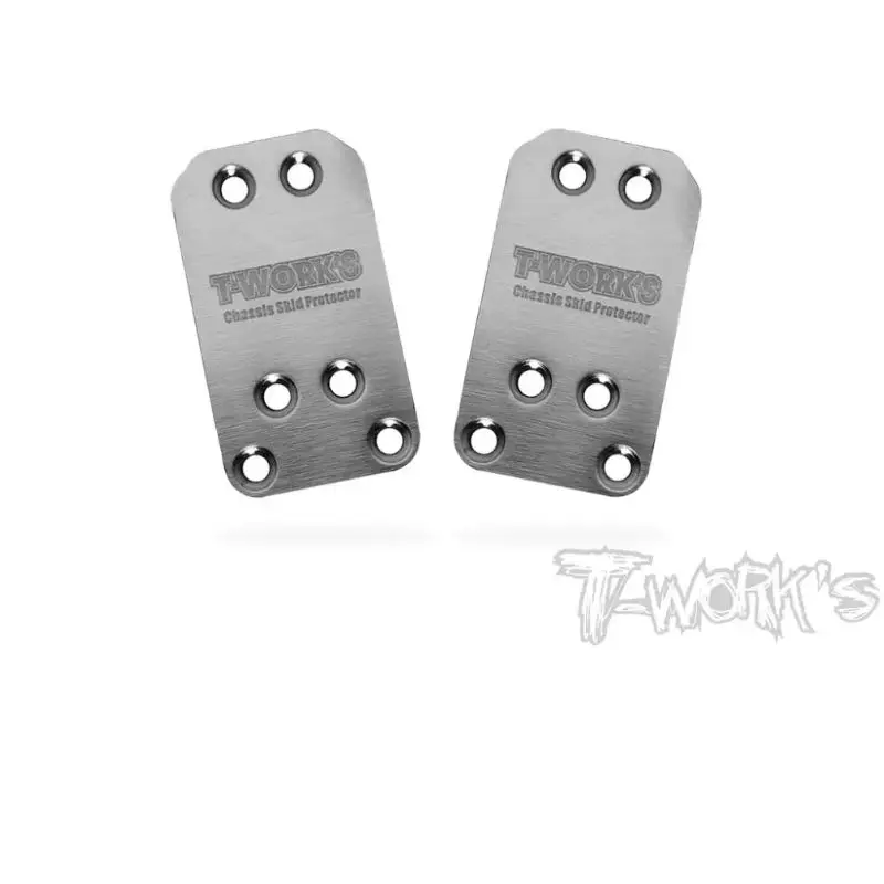 Original T works  TO-220-B6 Stainless Steel Rear Chassis Skid Protector ( Team Associated RC10 B6) 2pcs. Professional Rc part