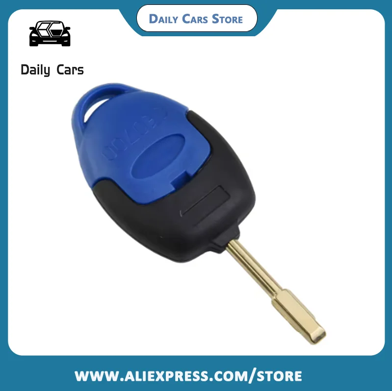 1pc Car Key Fob Case 3 Button BLUE Remote Cover For Ford Transit Connect Mk7 2006-2014 3 Button Key Shell