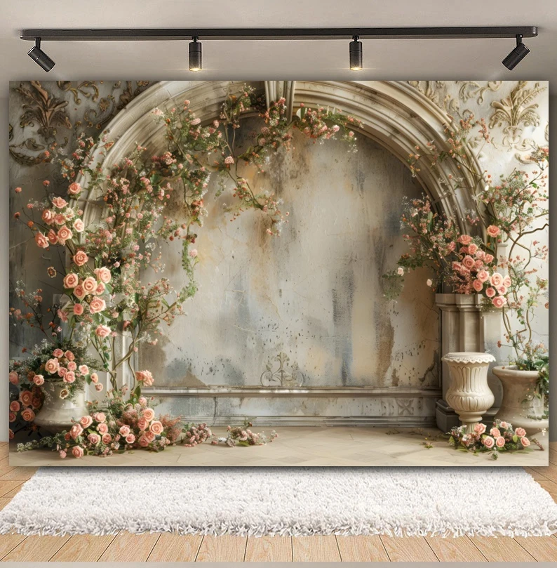 Wedding Flower Backdrop for Photography Floral Arch Bridal Shower Maternity Portrait Adult Birthday Party Photo Background Decor