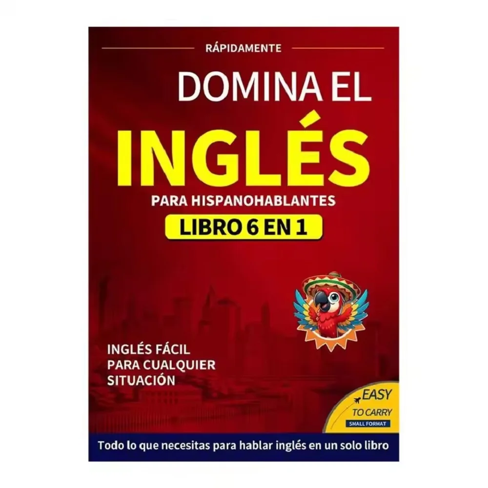Libros en inglés para principiantes 6 en 1, edición española, libro de trabajo en inglés, diccionario de aprendizaje de idiomas fácil, suministros de estudio para leer
