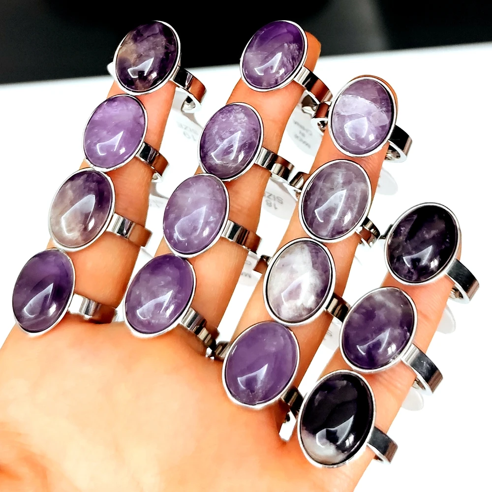 20 Stück fantastische Steinringe für Frauen, ovale Perlen, Großhandelsposten, Vintage-Ring, Party-Geschenk, Kristallschmuck – Detail 19