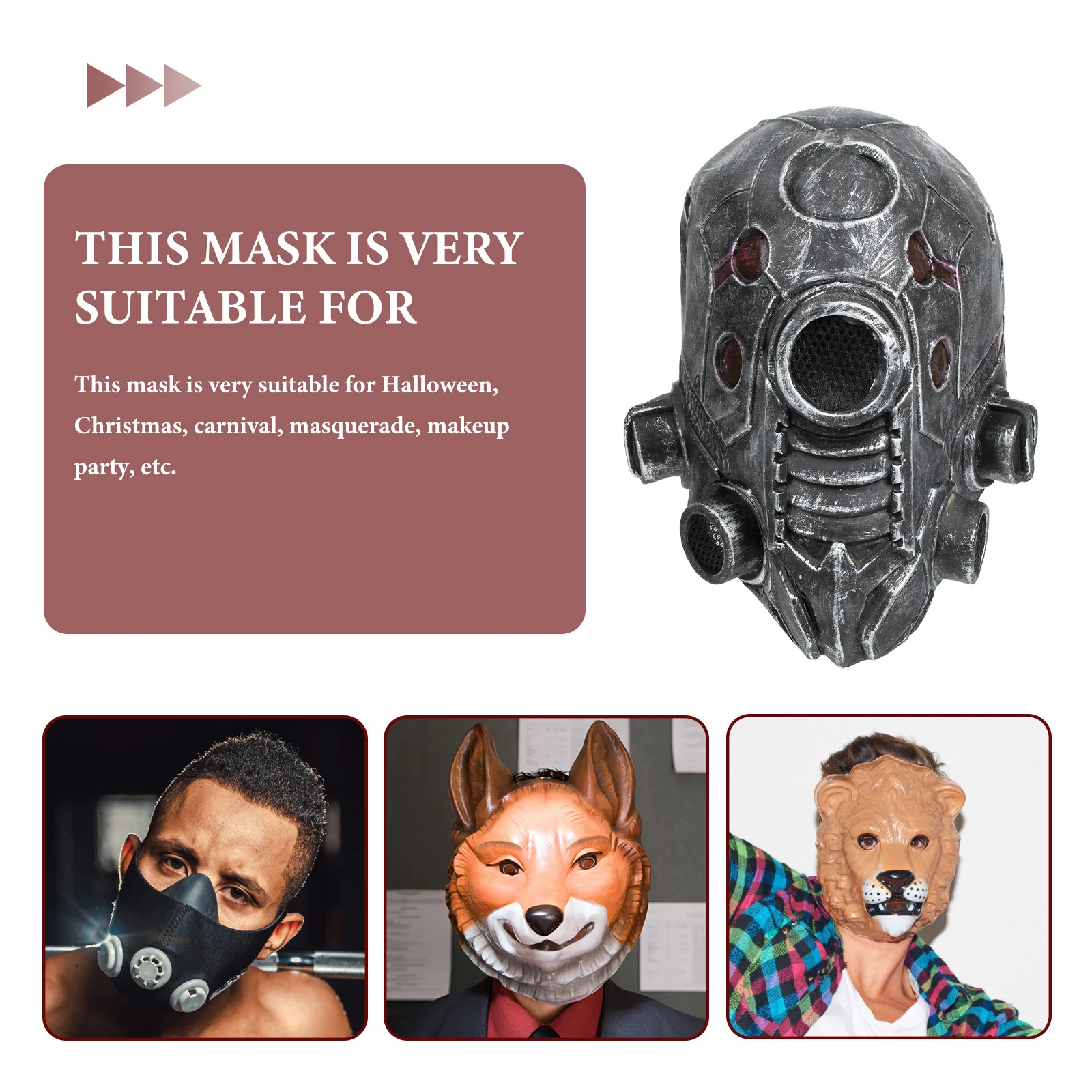 

Mask Robot Halloween Masks for Adults Scary Masquerade Party Accessories Dress Up Props Carnival Cosplay Adult