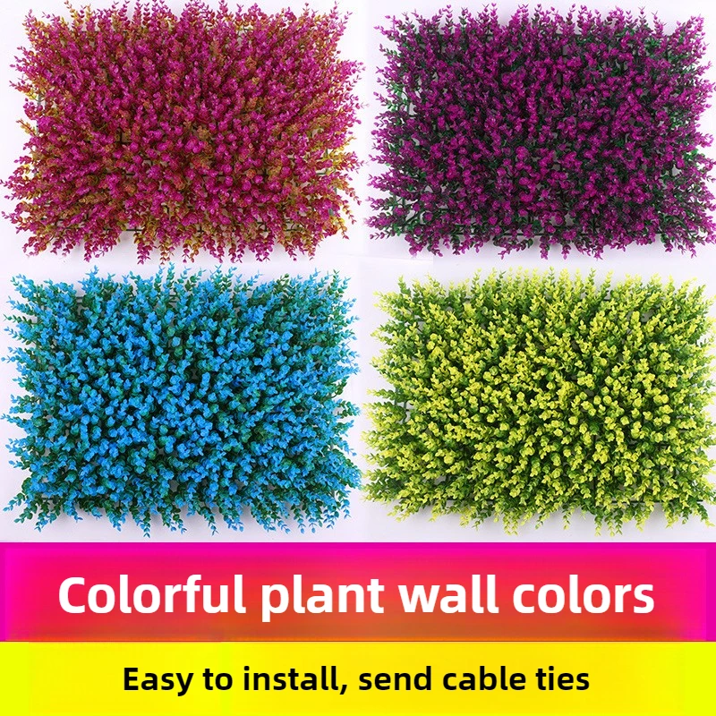 

Simulated lawn plastic turf colored eucalyptus green plant wall decoration flower wall plant sculpture material