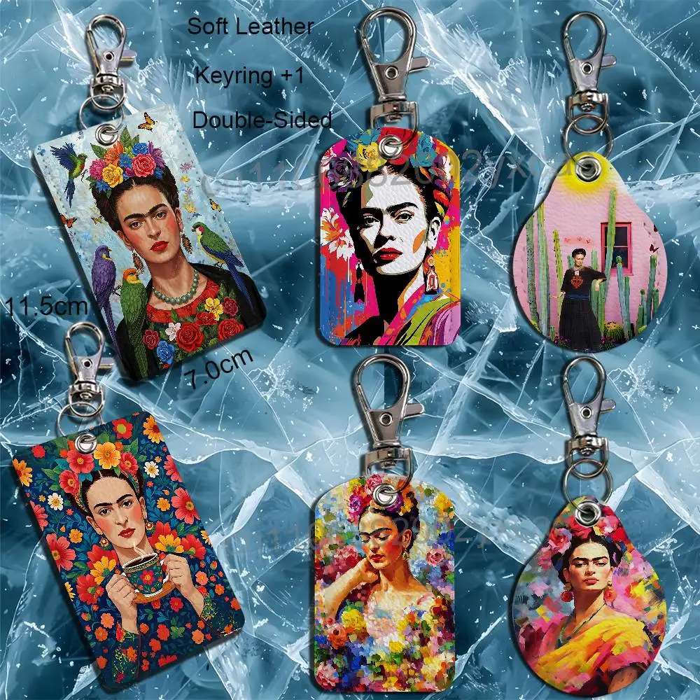 Tattoo design Art Frida Kahlo Cartoon Singer Anime Card Keychain Fashion Pendant Bag ID Door Card Holder Bus Card Cute Adult