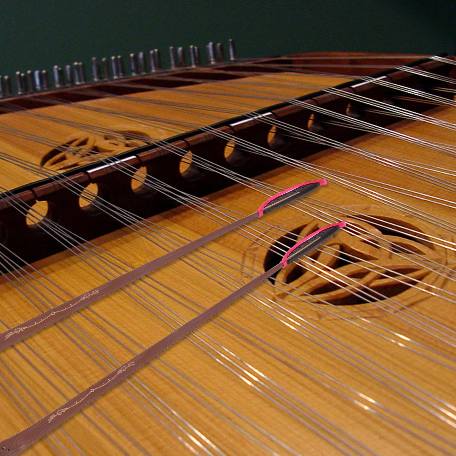 

2 pcs Premium Black Ebony Head Yangqin Bamboo Professional Dulcimer Jean Bamboo For Performance Musical Instrument Accessories