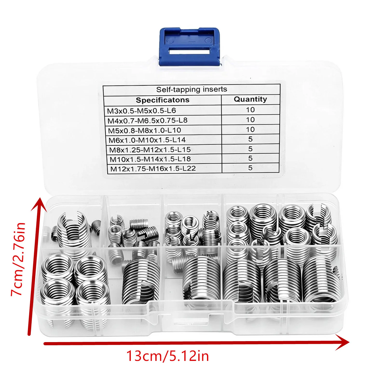 Stainless Steel Self Tapping Thread Repair Kit M3-M12, No Pre-Tapping Required Direct Fit Inserts for Stripped Holes